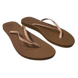 Reef Slim Flip Flops Natural Size 10 Womens Cushion Vegan